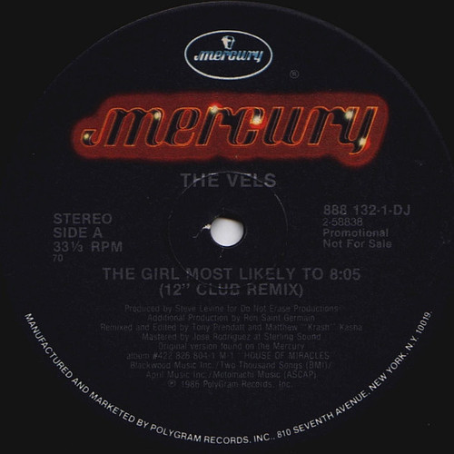 The Vels - The Girl Most Likely To - Mercury - 888 132-1-DJ - 12", Promo 1045450313