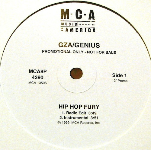 GZA / Genius* - Hip Hop Fury (12", Promo)