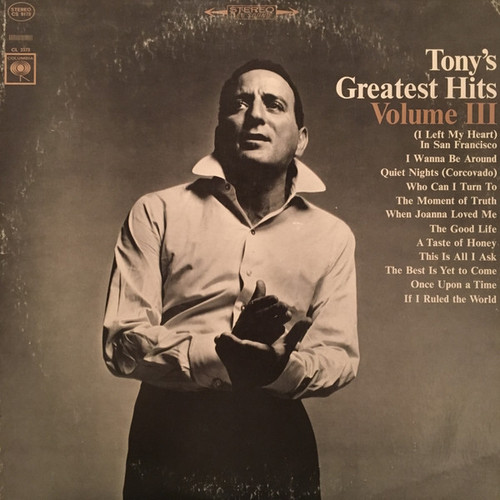 Tony Bennett - Tony's Greatest Hits, Volume III (LP, Comp, RE)