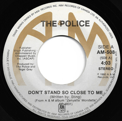 The Police - Don't Stand So Close To Me (7", Single, Sil)