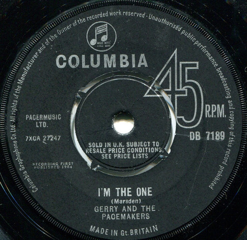Gerry And The Pacemakers* - I'm The One (7", Single)