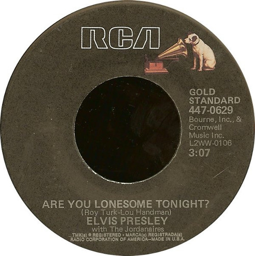 Elvis Presley With The Jordanaires - Are You Lonesome Tonight? - RCA - 447-0629 - 7", RE 1049420968