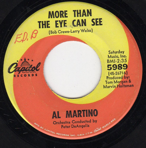 Al Martino - More Than The Eye Can See (7", Single, Scr)