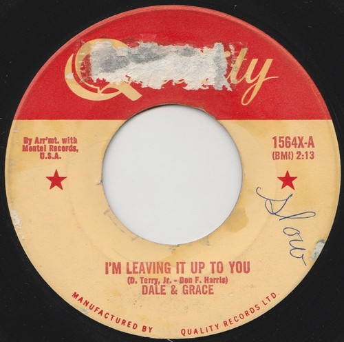 Dale & Grace - I'm Leaving It Up To You - Quality - 1564X - 7", Single 1050254766