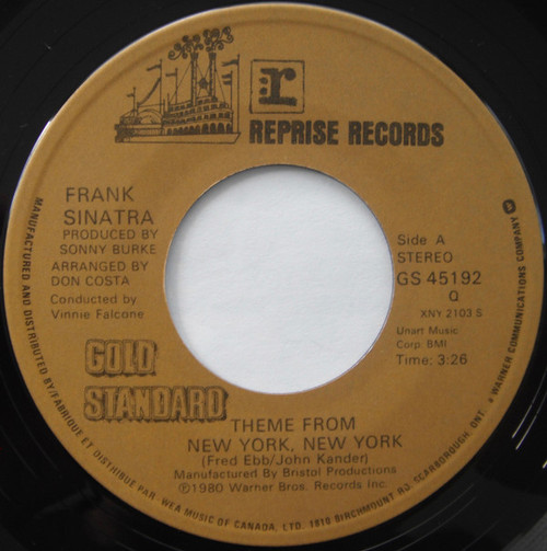 Frank Sinatra - Theme From New York, New York (7", Single, RE)