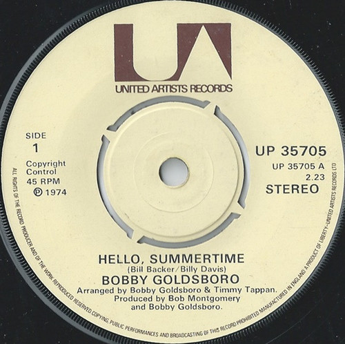 Bobby Goldsboro - Hello, Summertime (7", Single)