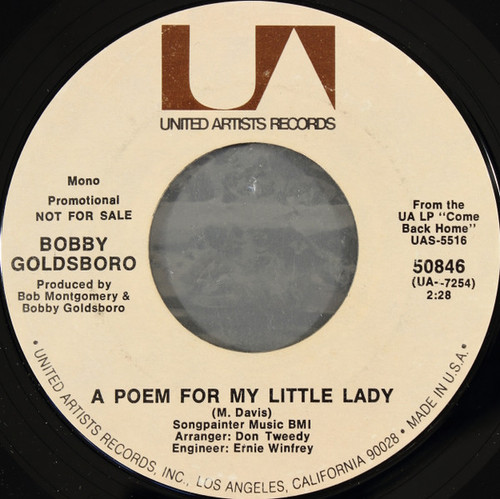 Bobby Goldsboro - A Poem For My Little Lady (7", Single, Mono, Promo, Styrene)