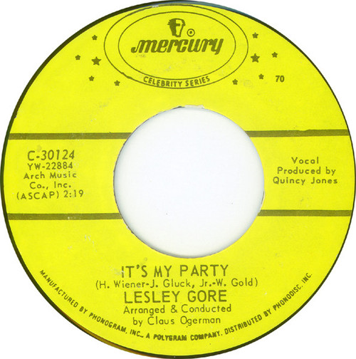 Lesley Gore - It's My Party / She's A Fool (7", Single, RE)