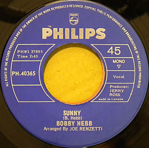 Bobby Hebb - Sunny (7", Single, Mono)