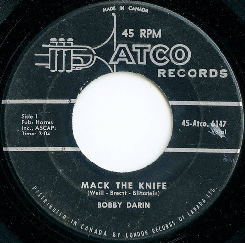 Bobby Darin - Mack The Knife - ATCO Records - 45-ATCO.6147 - 7", Single 1052362264