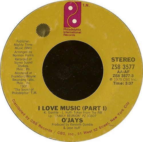 The O'Jays - I Love Music (7", Ter)