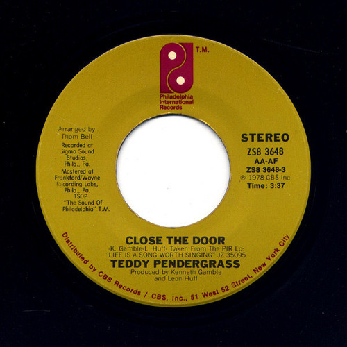 Teddy Pendergrass - Close The Door - Philadelphia International Records - ZS8 3648 - 7", Single, Styrene, Ter 1052918718