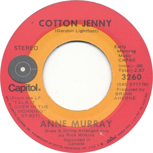 Anne Murray - Cotton Jenny (7", Single, Jac)