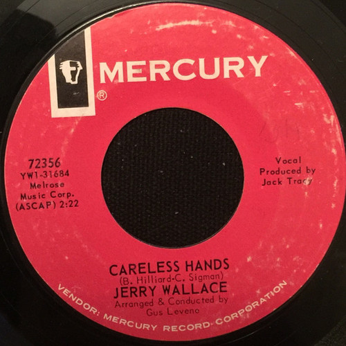 Jerry Wallace - Careless Hands (7", Single, Red)