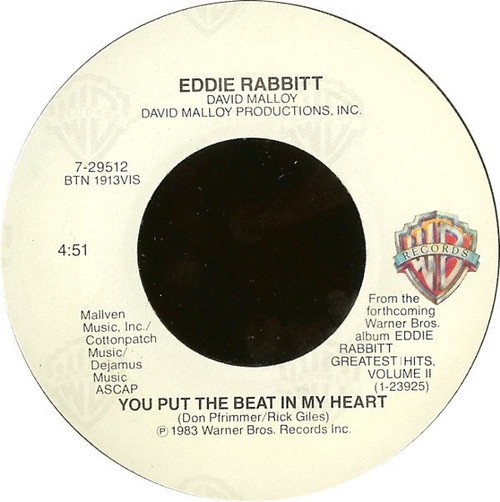 Eddie Rabbitt - You Put The Beat In My Heart / Our Love Will Survive - Warner Bros. Records - 7-29512 - 7", Single 1054658482