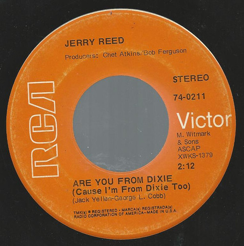 Jerry Reed - Are You From Dixie (Cause I'm From Dixie Too) (7", Single)