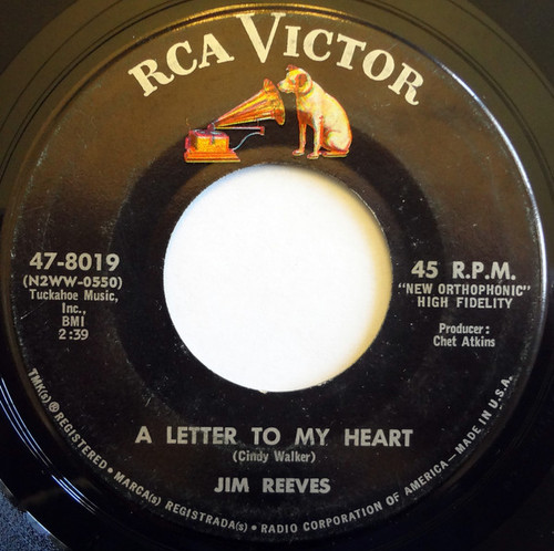 Jim Reeves - Adios Amigo / A Letter To My Heart (7")