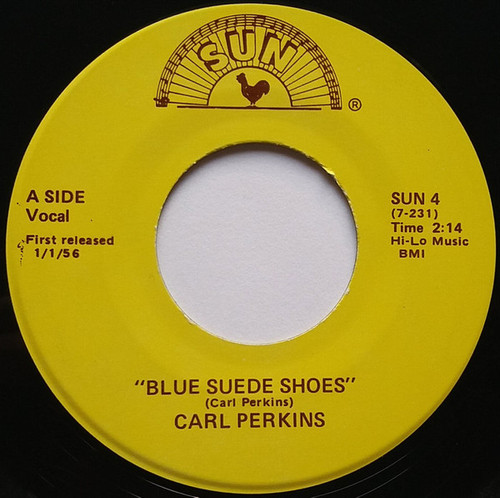 Carl Perkins - Blue Suede Shoes / Honey, Don't (7", Single, RP)