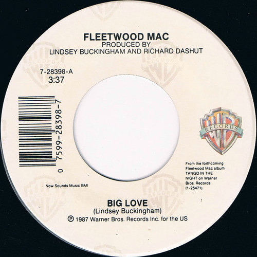 Fleetwood Mac - Big Love - Warner Bros. Records - 7-28398 - 7", Single, Spe 1056238395