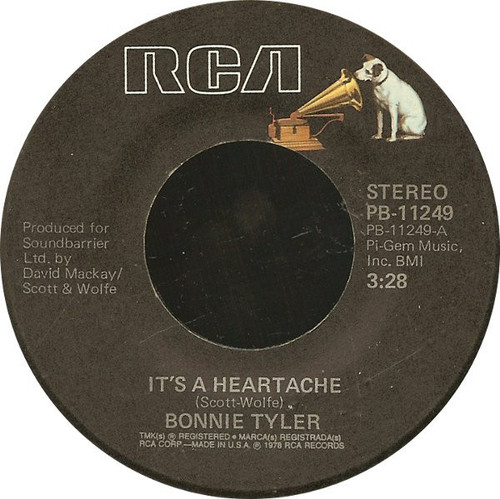 Bonnie Tyler - It's A Heartache (7", Single, Ind)