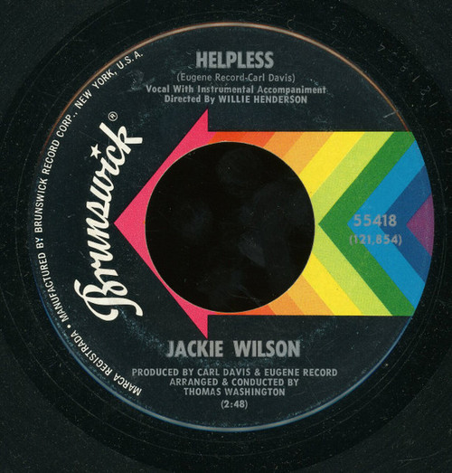 Jackie Wilson - Helpless / Do It The Right Way (7", Single, Glo)