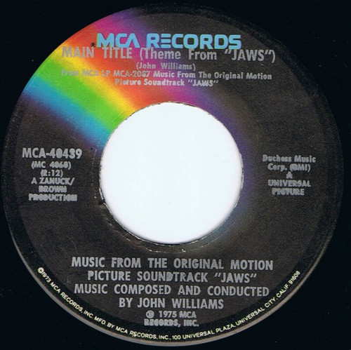 John Williams (4) - Main Title (Theme From "Jaws") / End Title (Theme From "Jaws") (7", Single, Glo)