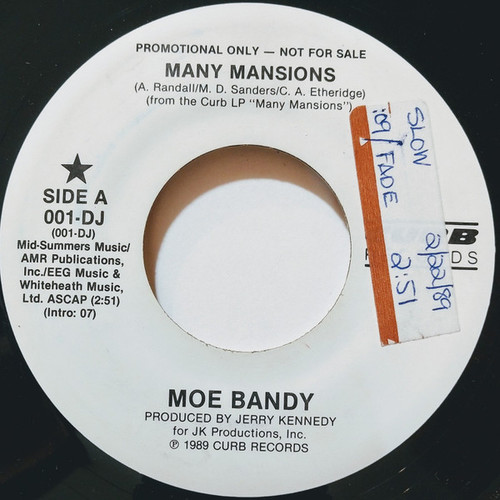 Moe Bandy - Many Mansions  (7", Promo)