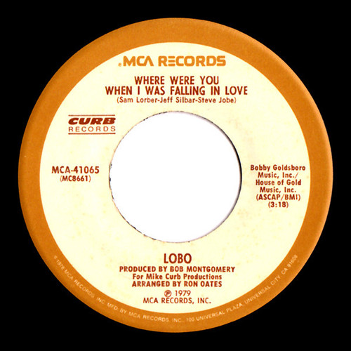 Lobo (3) - Where Were You When I Was Falling In Love (7", Single, Pin)