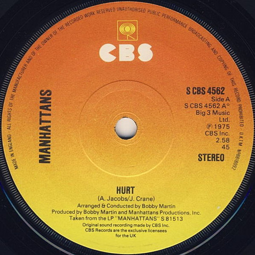 Manhattans - Hurt (7", Single, Sol)