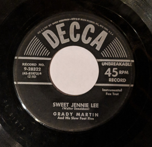 Grady Martin And His Slew Foot Five* - Sweet Jennie Lee (7")