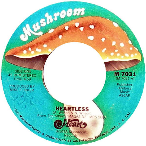 Heart - Heartless (7", Single, Styrene, San)