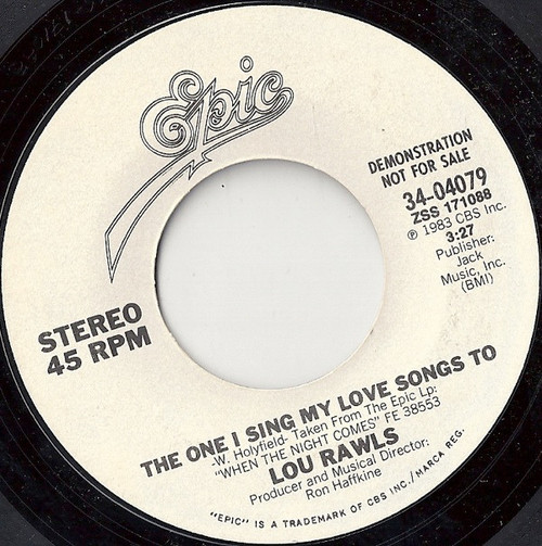 Lou Rawls - The One I Sing My Love Songs To (7", Promo)