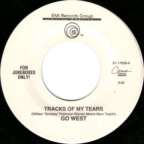 Go West - Tracks Of My Tears - EMI Records Group North America - S7-17636 - 7", Jukebox 1066033771