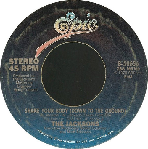 The Jacksons - Shake Your Body (Down To The Ground) (7", Single, RP, Styrene, Ter)