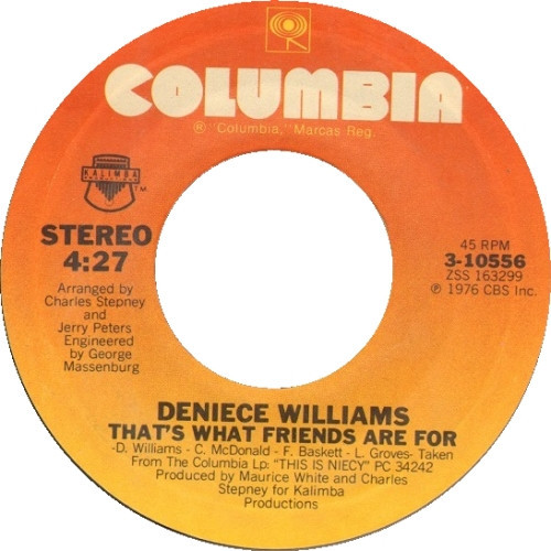 Deniece Williams - That's What Friends Are For / It's Important To Me (7", San)