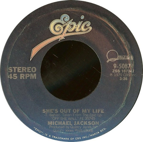 Michael Jackson - She's Out Of My Life / Get On The Floor - Epic - 9-50871 - 7", Single, Styrene, Pit 1066702837