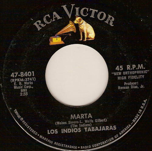 Los Indios Tabajaras - Marta / St. Louis Blues (7")