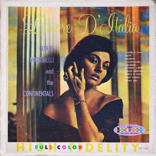 Louis Martinelli And The Continentals (8) - L'Amore D Italia (LP, Album)