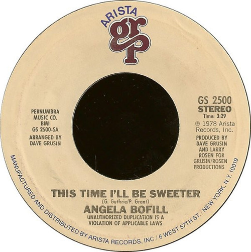 Angela Bofill - This Time I'll Be Sweeter (7")