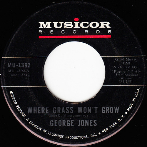 George Jones (2) - Where Grass Won't Grow / Shoulder To Shoulder (7", Single)