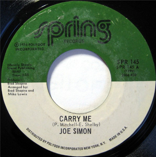 Joe Simon - Carry Me / Do You Know What It's Like To Be Lonesome? (7", Single)