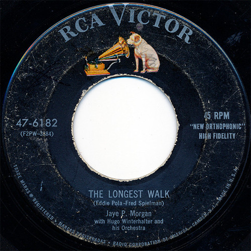 Jaye P. Morgan With Hugo Winterhalter And His Orchestra* - The Longest Walk (7", Single)