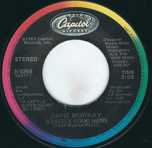 Anne Murray - A Little Good News (7", Single, Jac)