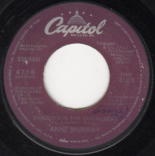 Anne Murray - Shadows In The Moonlight (7", Single)