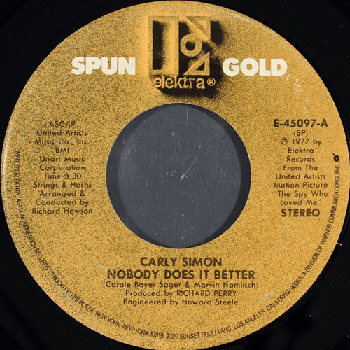 Carly Simon - Nobody Does It Better (7", RE)
