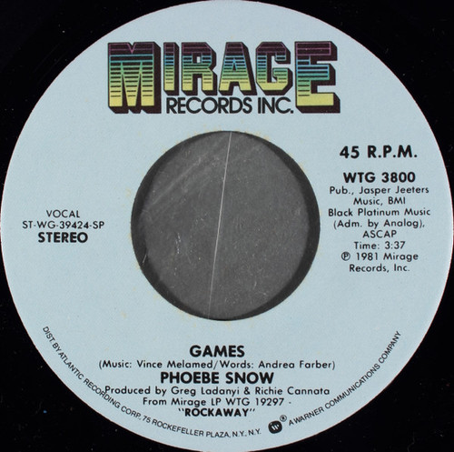 Phoebe Snow - Games (7", Single)