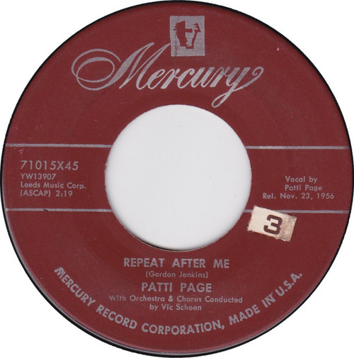 Patti Page - Repeat After Me (7", Single, Mar)