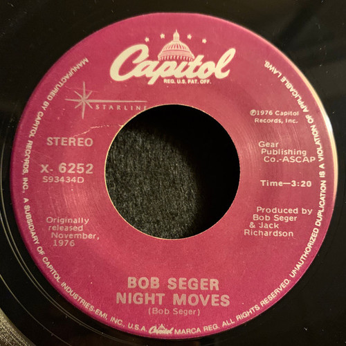 Bob Seger - Night Moves / Mainstreet (7", RE)