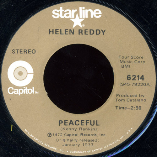 Helen Reddy - Peaceful / Delta Dawn - Capitol Records - 6214 - 7" 1073875622