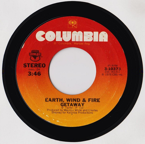Earth, Wind & Fire - Getaway - Columbia, Kalimba Productions - 3-10373 - 7", Styrene, Ter 1074089883